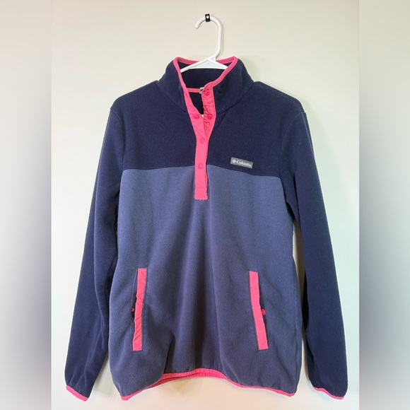 Columbia Dark Blue and Pink Fleece Pullover - Picture 1 of 4